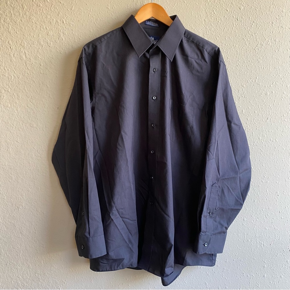 Stafford Black Button Down Dress Shirt